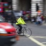 Cyclist in traffic